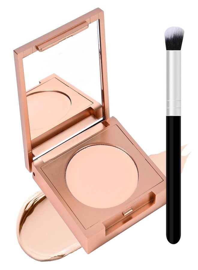 FREEORR Under Eye Brightener with Brush, Colored Clay CC Undereye Corrector for Dark Circles, Conceal Brighten Hydrating Under Eye Skin, Skin Concealer Color Correcting for Women(Light Beige) - Image 1
